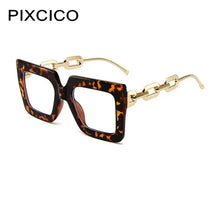 Carica l&#39;immagine nel visualizzatore di Gallery, R56464 Oversized Frame Square Women&#39;s Reading Mirror +1.00 +2.00 +3.00 Leg Chain Hollowed Out Design Presbyopia Glasses
