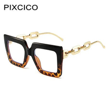 Carica l&#39;immagine nel visualizzatore di Gallery, R56464 Oversized Frame Square Women&#39;s Reading Mirror +1.00 +2.00 +3.00 Leg Chain Hollowed Out Design Presbyopia Glasses