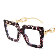 Carica l&#39;immagine nel visualizzatore di Gallery, R56464 Oversized Frame Square Women&#39;s Reading Mirror +1.00 +2.00 +3.00 Leg Chain Hollowed Out Design Presbyopia Glasses