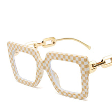 Carica l&#39;immagine nel visualizzatore di Gallery, R56464 Oversized Frame Square Women&#39;s Reading Mirror +1.00 +2.00 +3.00 Leg Chain Hollowed Out Design Presbyopia Glasses