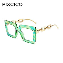 Carica l&#39;immagine nel visualizzatore di Gallery, R56464 Oversized Frame Square Women&#39;s Reading Mirror +1.00 +2.00 +3.00 Leg Chain Hollowed Out Design Presbyopia Glasses