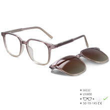 Load image into Gallery viewer, R56532 Ladies Square Reading Glasses +100~+300 Polarized Magnetic Clip Women Presbyopic Glasses