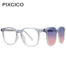 Load image into Gallery viewer, R56532 Ladies Square Reading Glasses +100~+300 Polarized Magnetic Clip Women Presbyopic Glasses