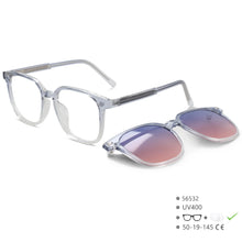 Load image into Gallery viewer, R56532 Ladies Square Reading Glasses +100~+300 Polarized Magnetic Clip Women Presbyopic Glasses