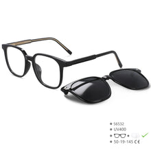 Load image into Gallery viewer, R56532 Ladies Square Reading Glasses +100~+300 Polarized Magnetic Clip Women Presbyopic Glasses
