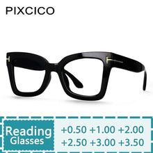 Load image into Gallery viewer, R56785 Brand Designer Rivet Reading Glasses Lady Luxury Cat Eye Clear Eyewear Men Square Presbyopic Eyeglass Dioptric +50~+350