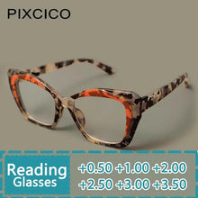 Load image into Gallery viewer, R56881 Women Cat Eye Reading Glasses Popular Tr90 Leopard Clear Eyewear Trend Presbyopic Eyeglass Dioptric +0.50~+3.50
