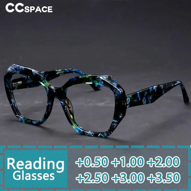 R56958 Women Top Quality Oversized Reading Glasses Anti-Glare Presbyopic Computer Eyeglasses  Floral Frame Diopter +0 To +4.0