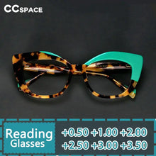 Load image into Gallery viewer, R56960 Women Oversized Reading Glasses Acetate Leopard Eyewear Cat Eye Presbyopia Eyeglasses +100 To+400 Glasses