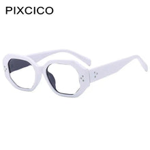 Load image into Gallery viewer, R57030 New Polygon Rivet Reading Eyeglass Women Popular Leopard Clear Glasses Trend Presbyopic Spectacle Dioptric +0.5~+3.5