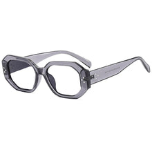 Load image into Gallery viewer, R57030 New Polygon Rivet Reading Eyeglass Women Popular Leopard Clear Glasses Trend Presbyopic Spectacle Dioptric +0.5~+3.5