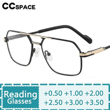 Carica l&#39;immagine nel visualizzatore di Gallery, R57305 Trend Pilot Reading Glasses Metal Spring Hinge Men Women Optical Presbyopic Spectacles Dioptric +50 +100 +300
