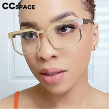 Load image into Gallery viewer, R57428 Metal Reading Glasses Women Polygon Presbyopic Spectacles Dioptric +50 ~+350 Vintage Optical Transparent Eyeglass
