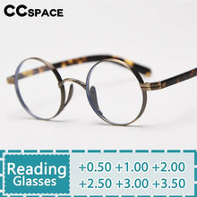 Load image into Gallery viewer, R57517 Retro Metal Reading Glasses Casual Round Optical Presbyopia Eyeglasses Diopter +50+100+150+200+250+300+350
