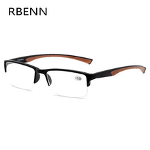 Load image into Gallery viewer, RBENN Ultralight  Reading Glasses Women Men Semi-Rimless Presbyopic Glasses +0.5 0.75 1.25 1.75 2.25 2.75 4.5 5.0 6.0