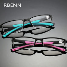 Load image into Gallery viewer, RBENN Ultralight  Reading Glasses Women Men Semi-Rimless Presbyopic Glasses +0.5 0.75 1.25 1.75 2.25 2.75 4.5 5.0 6.0