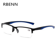Load image into Gallery viewer, RBENN Ultralight  Reading Glasses Women Men Semi-Rimless Presbyopic Glasses +0.5 0.75 1.25 1.75 2.25 2.75 4.5 5.0 6.0