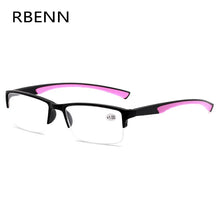 Load image into Gallery viewer, RBENN Ultralight  Reading Glasses Women Men Semi-Rimless Presbyopic Glasses +0.5 0.75 1.25 1.75 2.25 2.75 4.5 5.0 6.0