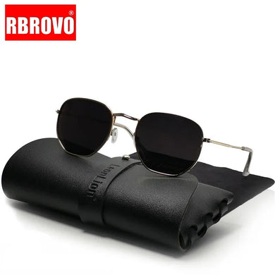 RBROVO Metal Vintage Polygon Sunglasses Men  Luxury Brand Glasses For Men/Women Designer Eyewear Men Oculos De Sol Masculino