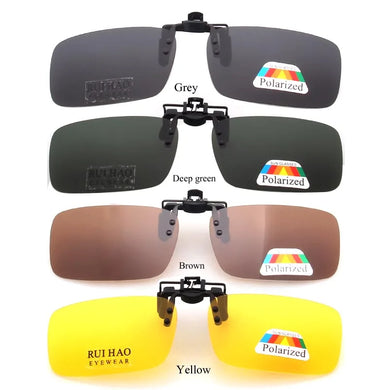 RUI HAO EYEWEAR Brand Small Clip on Sunglasses Polarized Sun Glasses Driving Eyeglasses Grey Brown Yellow Clip on Sunglasses