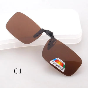 RUI HAO EYEWEAR Brand Small Clip on Sunglasses Polarized Sun Glasses Driving Eyeglasses Grey Brown Yellow Clip on Sunglasses