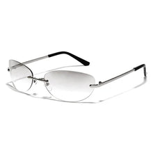 Load image into Gallery viewer, Ralferty Cool Rimless Cat Eye Sunglasses Men Women UV400  Vintage Designer Steampunk Black Sun Glasses Male Retro Shades
