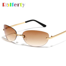 Load image into Gallery viewer, Ralferty Cool Rimless Cat Eye Sunglasses Men Women UV400  Vintage Designer Steampunk Black Sun Glasses Male Retro Shades