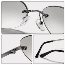 Load image into Gallery viewer, Ralferty Cool Rimless Cat Eye Sunglasses Men Women UV400  Vintage Designer Steampunk Black Sun Glasses Male Retro Shades
