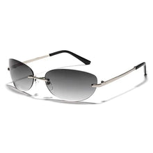Load image into Gallery viewer, Ralferty Cool Rimless Cat Eye Sunglasses Men Women UV400  Vintage Designer Steampunk Black Sun Glasses Male Retro Shades