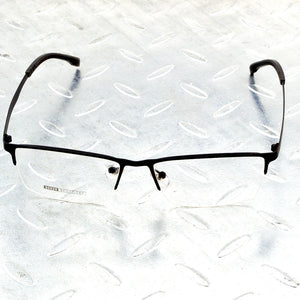 Rectangle Half-rim Titanium Alloy Simple Business Style Men Black Color Optical Glasses Frame Eyeglasses Eyeframe Eyewear