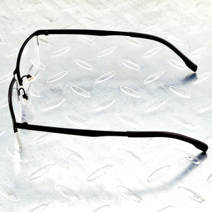 Rectangle Half-rim Titanium Alloy Simple Business Style Men Black Color Optical Glasses Frame Eyeglasses Eyeframe Eyewear