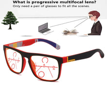 Carica l&#39;immagine nel visualizzatore di Gallery, Rectangular Outdoor Trend Square Oversized Frame Comfortable Progressive Multifocal Reading Glasses +0.75 To +4