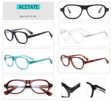 Load image into Gallery viewer, Retro Acetate Glasses Aviator Vintage Mens Women Eyeglasses Frames Spring Hinges Optical Rx able Prescription Spectacles