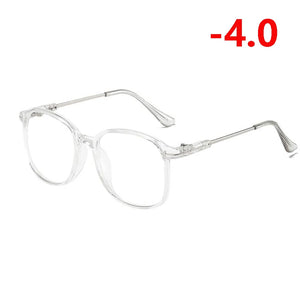 Retro Big Frame Oversized Finished Myopia Eyeglasses Women Men Eye Glasses Short-sighted Spectacle  -1.0 -1.5 -2.0 -2.5 To -6.0