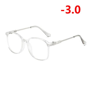 Retro Big Frame Oversized Finished Myopia Eyeglasses Women Men Eye Glasses Short-sighted Spectacle  -1.0 -1.5 -2.0 -2.5 To -6.0