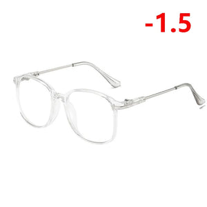 Retro Big Frame Oversized Finished Myopia Eyeglasses Women Men Eye Glasses Short-sighted Spectacle  -1.0 -1.5 -2.0 -2.5 To -6.0