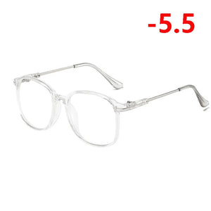 Retro Big Frame Oversized Finished Myopia Eyeglasses Women Men Eye Glasses Short-sighted Spectacle  -1.0 -1.5 -2.0 -2.5 To -6.0