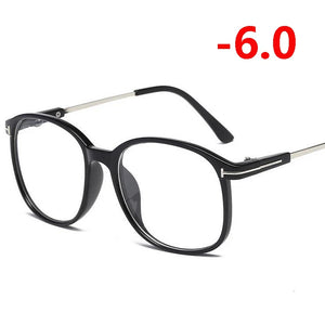 Retro Big Frame Oversized Finished Myopia Eyeglasses Women Men Eye Glasses Short-sighted Spectacle  -1.0 -1.5 -2.0 -2.5 To -6.0