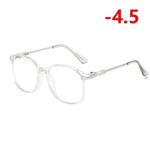 Retro Big Frame Oversized Finished Myopia Eyeglasses Women Men Eye Glasses Short-sighted Spectacle  -1.0 -1.5 -2.0 -2.5 To -6.0