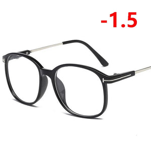 Retro Big Frame Oversized Finished Myopia Eyeglasses Women Men Eye Glasses Short-sighted Spectacle  -1.0 -1.5 -2.0 -2.5 To -6.0