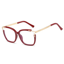 Load image into Gallery viewer, Retro Fashion Female Square Eyeglasse Frame   Full Rim Cat Eye Stylish UV400 Prescription Eyewear Spectacles 오버사이즈 안경
