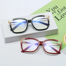 Load image into Gallery viewer, Retro Fashion Female Square Eyeglasse Frame   Full Rim Cat Eye Stylish UV400 Prescription Eyewear Spectacles 오버사이즈 안경