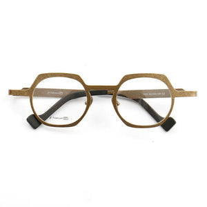 Retro Geometric Men Titanium Glasses Frames Round Women Metal Eyeglasses Optical Spectacles Green Fashion Square Rx Eyewear Blue