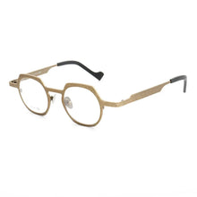 Load image into Gallery viewer, Retro Geometric Men Titanium Glasses Frames Round Women Metal Eyeglasses Optical Spectacles Green Fashion Square Rx Eyewear Blue