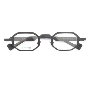 Retro Men Square Glasses Frame Women Optical Eyeglass Frame Pure Titanium Light Metal Octagon Rectangular Prescription Spectacle