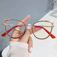 Carica l&#39;immagine nel visualizzatore di Gallery, Retro Metal Frame Glasses Women Men Computer Eye Anti-blue Light Glasses Transparent Protection Eyeglass