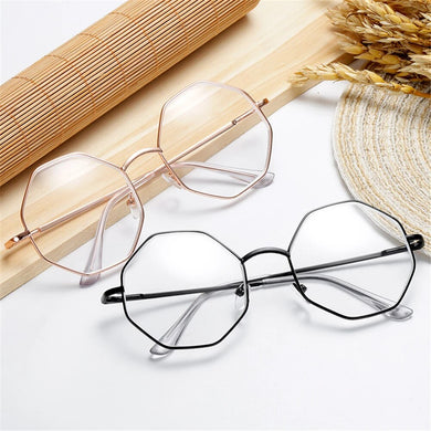 Retro Metal Nerd Glasses Frame for Women Men Vintage Transparent Spectacles Fashion Design Eyewear Octagon Eye Glasses Frame