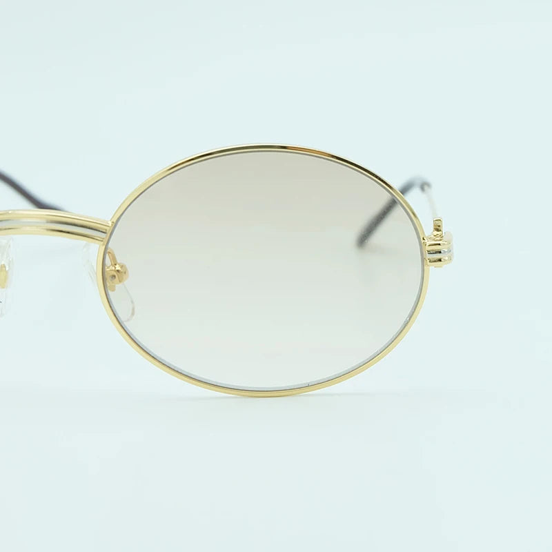 Retro Oval Metal Sunglasses Men Designer Brand Mens Carter Sun Glasses    Gold Sunglass Round Stylish Eyewear