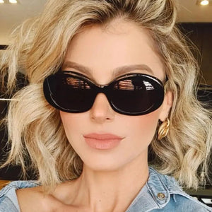 Retro Oval Women's Sunglasses  Popular Black Sunglasses Female ins Small Trends Shades Glases For Women UV400
