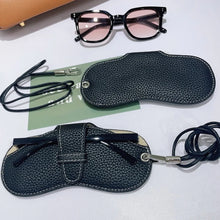 Load image into Gallery viewer, Retro PU Leather Glasses Bag Portable Myopia Frame Protector Simple Hanging Neck Wrist Sunglasses Case Storage Box